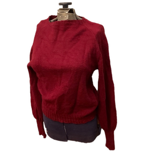 Burgundy raspberry colour knit pull over  sweater medium